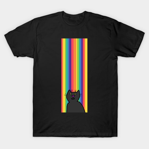 Kitty Cat at the End of the Rainbow T-Shirt by ellenhenryart